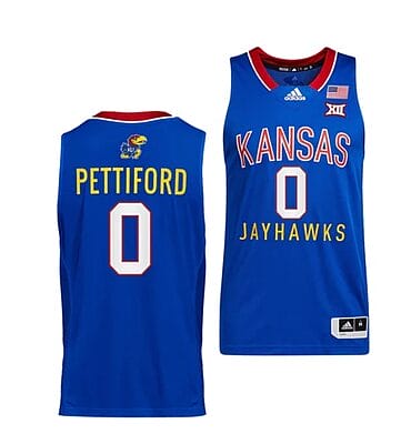 Men's #0 Bobby Pettiford Jr Jersey Kansas Jayhawks College Basketball Jerseys Royal Throwback