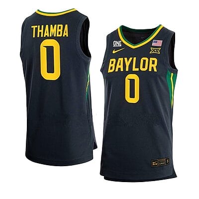 Flo Thamba Jersey #0 Baylor Bears College Basketball Jerseys Black