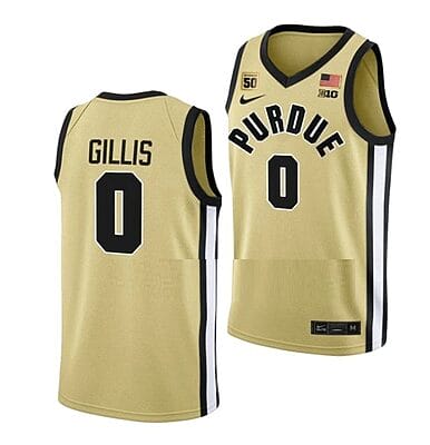 Mason Gillis Jersey #0 Purdue Boilermakers College Basketball Jerseys Gold