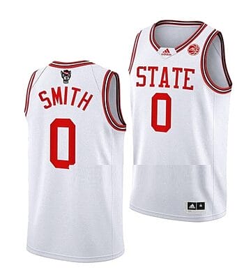 Men's #0 Terquavion Smith Jersey NC State Wolfpack College Basketball Jerseys White