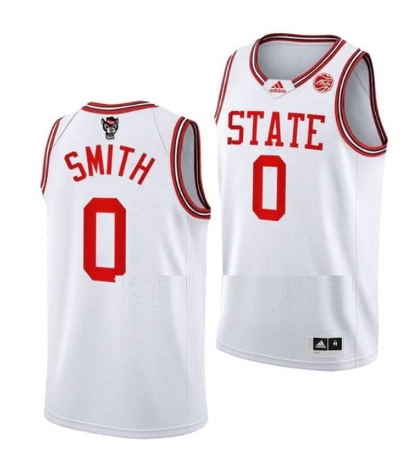 Men's #0 Terquavion Smith Jersey NC State Wolfpack College Basketball Jerseys White