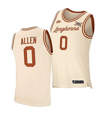 Timmy Allen Jersey #0 Texas Longhorns College Basketball Cream 2021