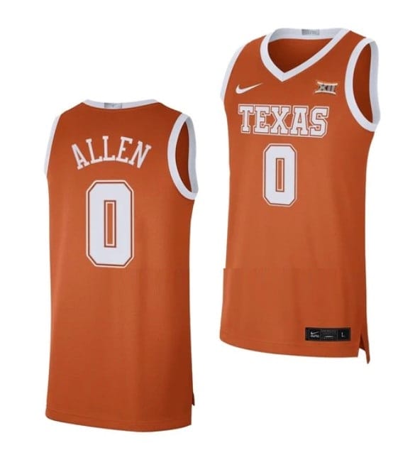 Timmy Allen Jersey #0 Texas Longhorns College Basketball Orange 2021