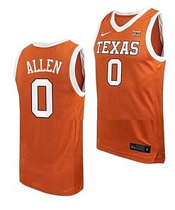 Timmy Allen Jersey #0 Texas Longhorns College Basketball Orange