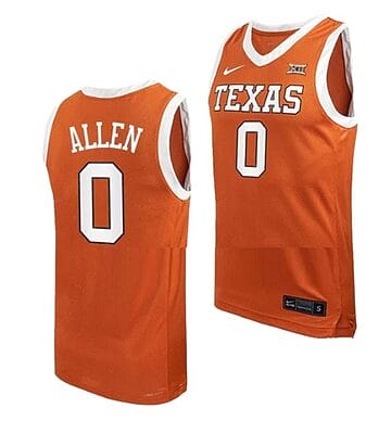 Timmy Allen Jersey #0 Texas Longhorns College Basketball Orange