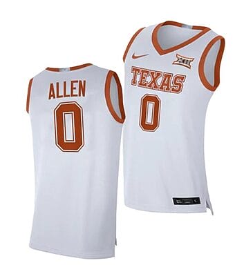 Timmy Allen Jersey #0 Texas Longhorns College Basketball White 2021