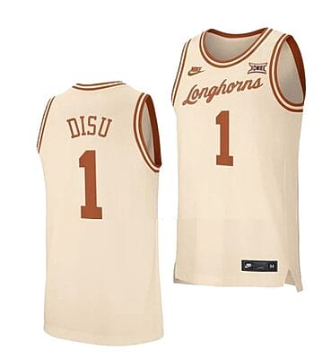 Dylan Disu Jersey #1 Texas Longhorns College Basketball Cream