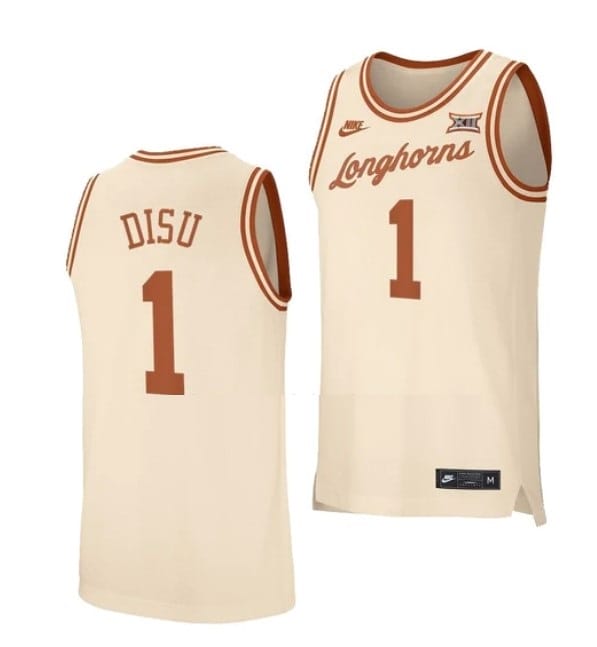 Dylan Disu Jersey #1 Texas Longhorns College Basketball Cream