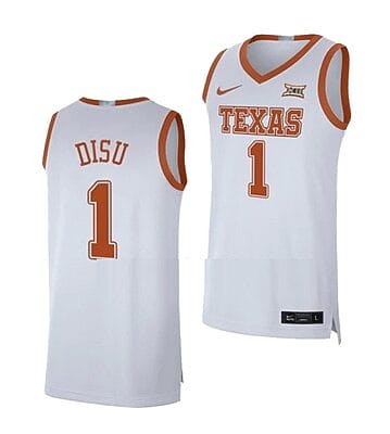 Dylan Disu Jersey #1 Texas Longhorns College Basketball White