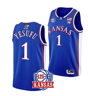Joseph Yesufu Jersey #1 Kansas Jayhawks College Basketball Jerseys Blue