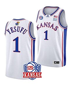 Joseph Yesufu Jersey #1 Kansas Jayhawks College Basketball Jerseys White