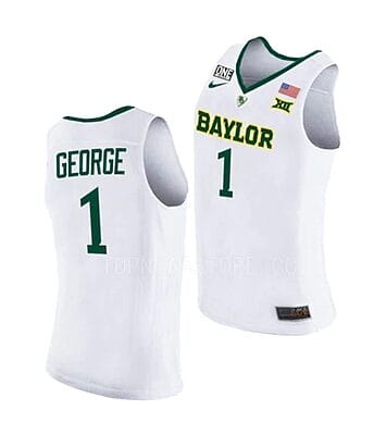 Keyonte George Jersey #1 Baylor Bears College Basketball White
