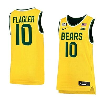 Adam Flagler Jersey #10 Baylor Bears College Basketball Gold
