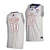 Men's #10 Jalen Wilson Jersey Kansas Jayhawks College Basketball Jerseys Gray 2021