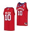 Men's #10 Jalen Wilson Jersey Kansas Jayhawks College Basketball Jerseys Red Retro