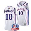 Men's #10 Jalen Wilson Jersey Kansas Jayhawks College Basketball Jerseys White