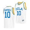 Men's #10 Tyger Campbell Jersey UCLA Bruins College Basketball Jerseys White Commemorative