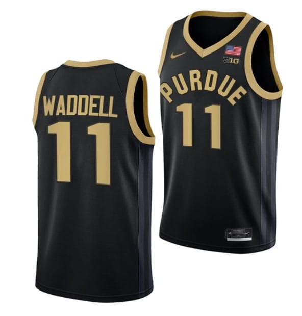 Brian Waddell Jersey #11 Purdue Boilermakers College Basketball Jerseys Black