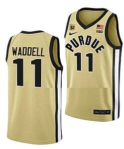 Brian Waddell Jersey #11 Purdue Boilermakers College Basketball Jerseys Gold