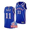 MJ Rice Jersey #11 Kansas Jayhawks College Basketball Jerseys Blue