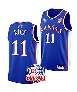 MJ Rice Jersey #11 Kansas Jayhawks College Basketball Jerseys Blue