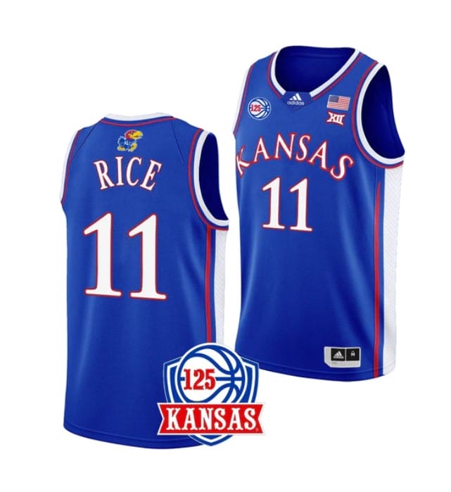 MJ Rice Jersey #11 Kansas Jayhawks College Basketball Jerseys Blue