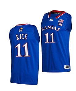 MJ Rice Jersey #11 Kansas Jayhawks College Basketball Jerseys Royal Throwback