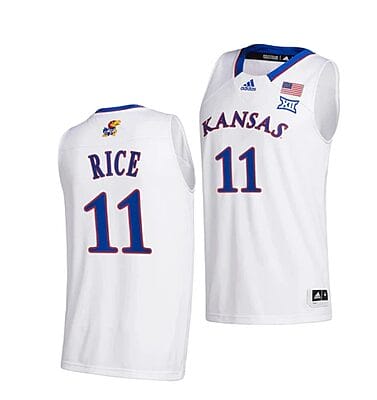 MJ Rice Jersey #11 Kansas Jayhawks College Basketball Jerseys White ...