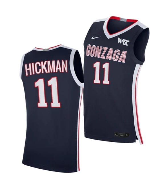 Nolan Hickman Jersey #11 Gonzaga Bulldogs College Basketball Jerseys Navy