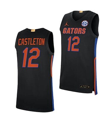 Men's #12 Colin Castleton Jersey Florida Gators College Basketball Jerseys Black