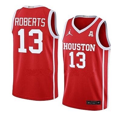 J'Wan Roberts Jersey #13 Houston Cougars College Basketball Jerseys Red
