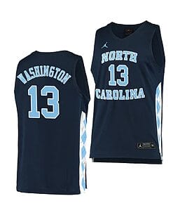 Jalen Washington Jersey #13 North Carolina Tar Heels College Basketball Jerseys Navy