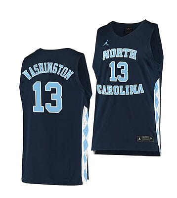 Jalen Washington Jersey #13 North Carolina Tar Heels College Basketball Jerseys Navy