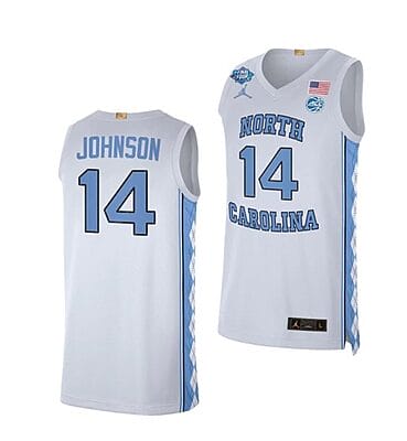 Puff Johnson Jersey #14 North Carolina Tar Heels College Basketball Jerseys White