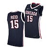 Efton Reid III Jersey #15 Gonzaga Bulldogs College Basketball Jerseys Navy