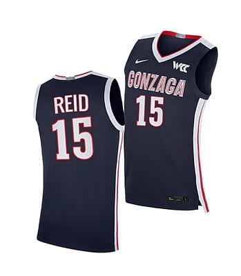 Efton Reid III Jersey #15 Gonzaga Bulldogs College Basketball Jerseys Navy