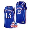 Kevin McCullar Jr Jersey #15 Kansas Jayhawks College Basketball Jerseys Blue