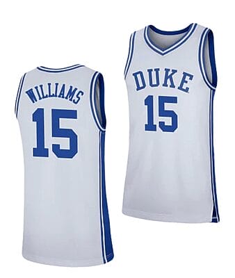 Men's #15 Mark Williams Jersey Duke Blue Devils College Basketball Jerseys White