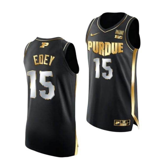 Zach Edey Jersey #15 Purdue Boilermakers College Basketball Jerseys Black Golden