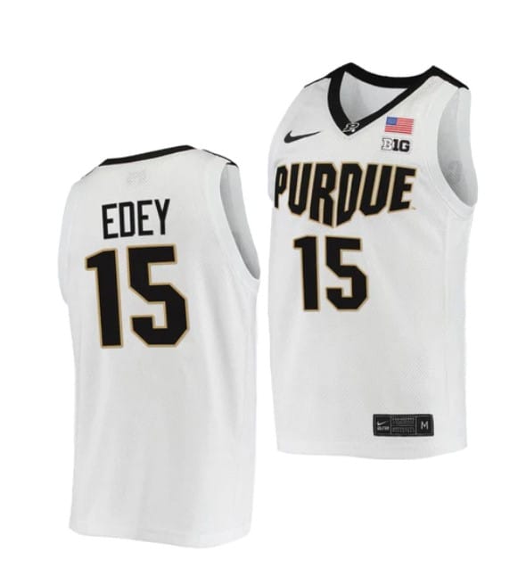 Zach Edey Jersey #15 Purdue Boilermakers College Basketball Jerseys White 2022