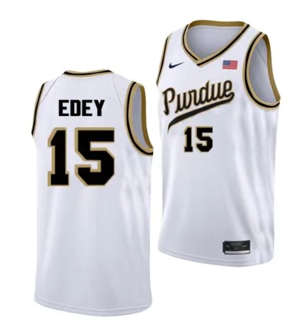 Zach Edey Jersey #15 Purdue Boilermakers College Basketball Jerseys White Throwback