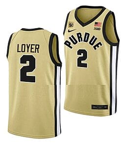 Fletcher Loyer Jersey #2 Purdue Boilermakers College Basketball Jerseys Gold