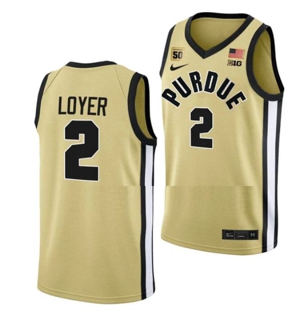 Fletcher Loyer Jersey #2 Purdue Boilermakers College Basketball Jerseys Gold