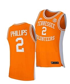 Julian Phillips Jersey #2 Tennessee Volunteers College Basketball Orange Retro