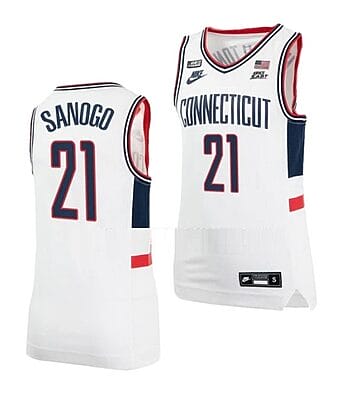 Men's #21 Adama Sanogo Jersey UConn Huskies College Basketball Jerseys White