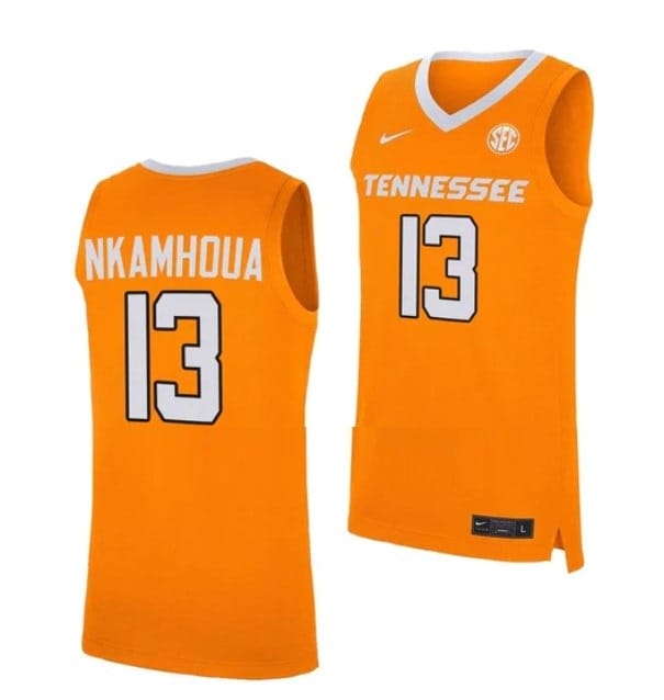 Olivier Nkamhoua Jersey #21 Tennessee Volunteers College Basketball Orange