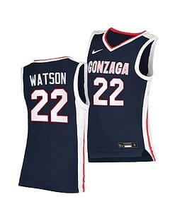 Anton Watson Jersey #22 Gonzaga Bulldogs College Basketball Jerseys Navy
