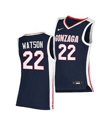 Anton Watson Jersey #22 Gonzaga Bulldogs College Basketball Jerseys Navy