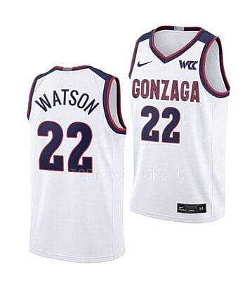 Anton Watson Jersey #22 Gonzaga Bulldogs College Basketball Jerseys White