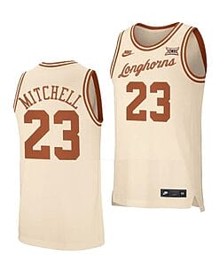 Dillon Mitchell Jersey #23 Texas Longhorns College Basketball Cream